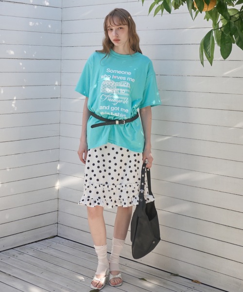 Birthday room(バースデイルーム)の「ハートロゴルーズT/Heart Logo Loose T-shirt(Tシャツ/カットソー・レディース・ホワイト/ミント/ネイビー・FREE)」の10枚目の写真