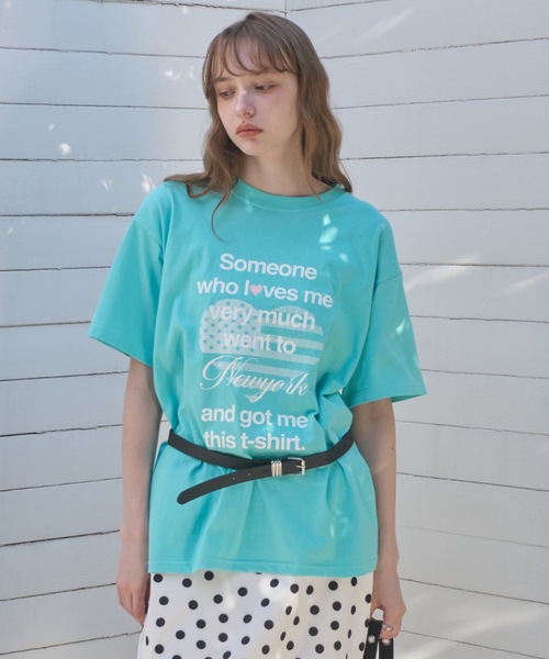 Birthday room(バースデイルーム)の「ハートロゴルーズT/Heart Logo Loose T-shirt(Tシャツ/カットソー・レディース・ホワイト/ミント/ネイビー・FREE)」の11枚目の写真