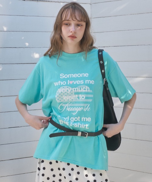 Birthday room(バースデイルーム)の「ハートロゴルーズT/Heart Logo Loose T-shirt(Tシャツ/カットソー・レディース・ホワイト/ミント/ネイビー・FREE)」の13枚目の写真