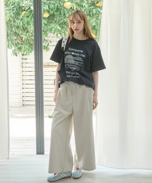 Birthday room(バースデイルーム)の「ハートロゴルーズT/Heart Logo Loose T-shirt(Tシャツ/カットソー・レディース・ホワイト/ミント/ネイビー・FREE)」の14枚目の写真