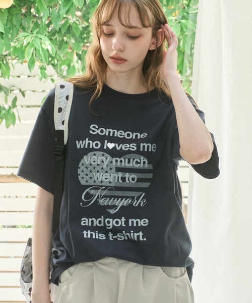 Birthday room(バースデイルーム)の「ハートロゴルーズT/Heart Logo Loose T-shirt(Tシャツ/カットソー・レディース・ホワイト/ミント/ネイビー・FREE)」の17枚目の写真