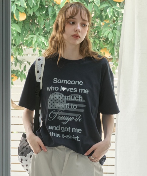 Birthday room(バースデイルーム)の「ハートロゴルーズT/Heart Logo Loose T-shirt(Tシャツ/カットソー・レディース・ホワイト/ミント/ネイビー・FREE)」の18枚目の写真