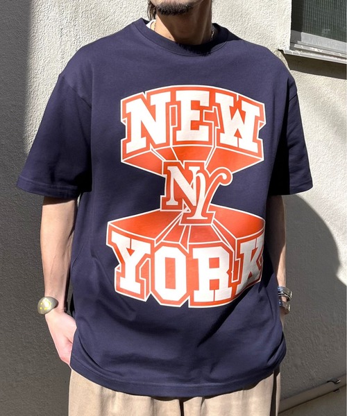 DOUBLE STEAL（ダブルスティール）の「NEWYORK ビッグシルエットTシャツ（Tシャツ/カットソー・メンズ・ブラック/ネイビー・LARGE）」の2枚目の写真