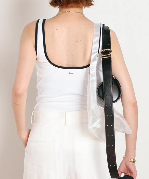 AP STUDIO（エーピーストゥディオ）の「【DAWN/ダン】BICOLOR TANKTOP（その他アンダーウェア/インナー・レディース・ホワイト/ブラウン・FREE）」の7枚目の写真
