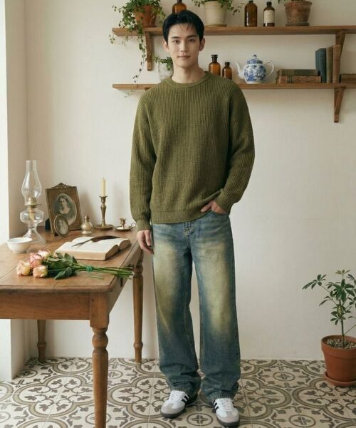 BASIC LABEL（ベーシックラベル）の「Logic balloon wide-washed denim pants 4 Color [BLBD_5013]（デニムパンツ・レディース・ブラック/イエロー× ブルー/ブルーグレー/チャコール・X-SMALL/SMALL/MEDIUM/LARGE/X-LARGE/2XL）」の12枚目の写真