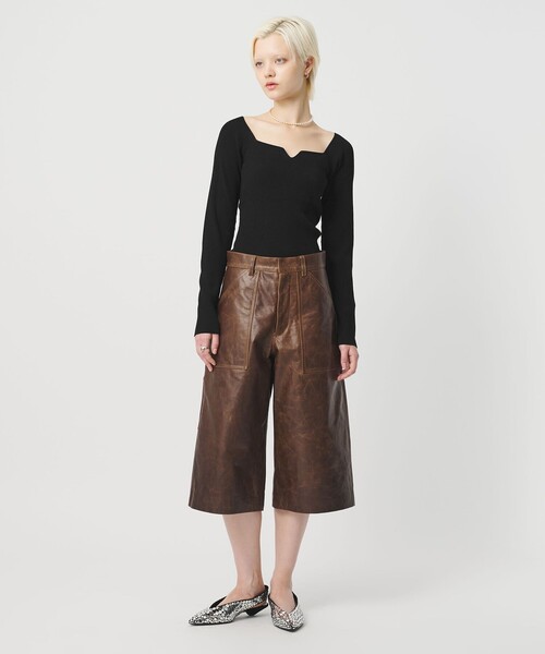 H　BEAUTY&YOUTH UNITED ARROWS（エイチビューティーアンドユースユナイテッドアローズ）の「＜H＞キーネック リブ ニットプルオーバー（ニット/セーター・レディース・ベージュ・FREE）」の3枚目の写真