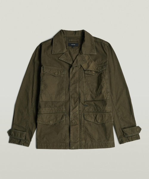G-STAR(ジースター)の「Washed Slim Field Jacket/ヴィンテージライクウォッシュ加工スリムフィールドジャケット(ミリタリージャケット・メンズ・グリーン系その他・LARGE/MEDIUM)」の1枚目の写真