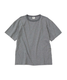 [クロップ] ストライプTシャツ_GREY