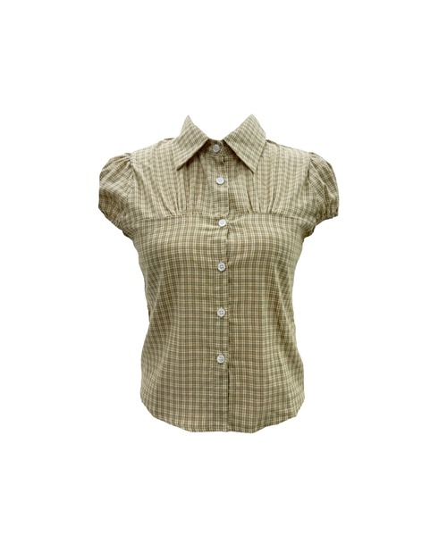 CeLess(セレス)の「Retro Check Blouse / レトロチェックブラウス(シャツ/ブラウス・レディース・ダークブラウン/ベージュ/オリーブ・FREE)」の18枚目の写真