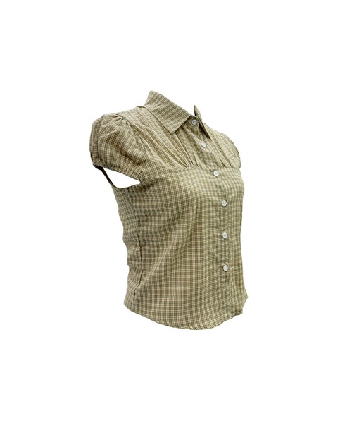 CeLess(セレス)の「Retro Check Blouse / レトロチェックブラウス(シャツ/ブラウス・レディース・ダークブラウン/ベージュ/オリーブ・FREE)」の17枚目の写真