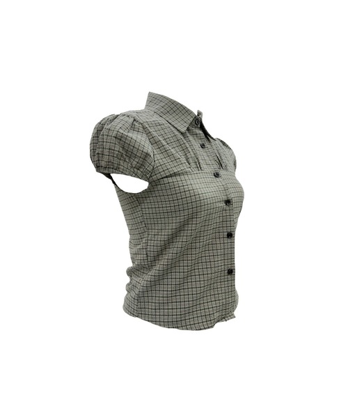 CeLess(セレス)の「Retro Check Blouse / レトロチェックブラウス(シャツ/ブラウス・レディース・ダークブラウン/ベージュ/オリーブ・FREE)」の15枚目の写真