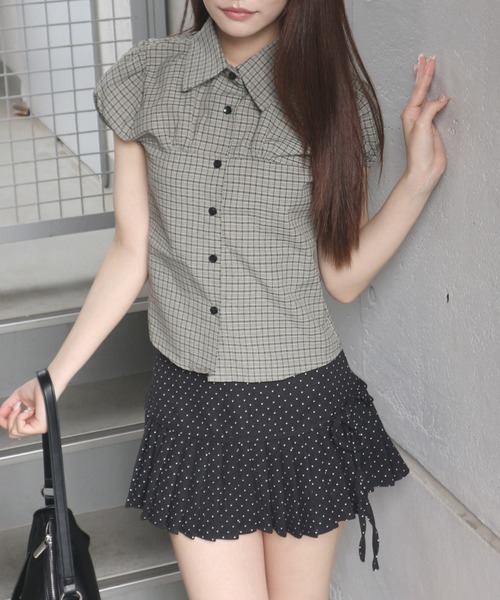CeLess(セレス)の「Retro Check Blouse / レトロチェックブラウス(シャツ/ブラウス・レディース・ダークブラウン/ベージュ/オリーブ・FREE)」の21枚目の写真