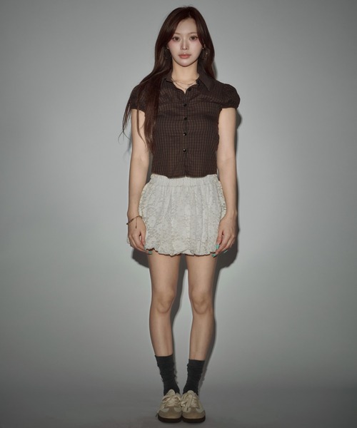 CeLess(セレス)の「Retro Check Blouse / レトロチェックブラウス(シャツ/ブラウス・レディース・ダークブラウン/ベージュ/オリーブ・FREE)」の21枚目の写真