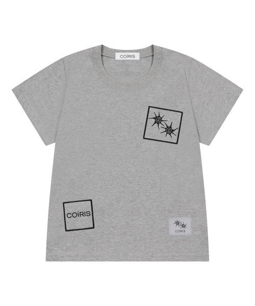 COIRIS(コイリス)の「バミパッチワーク半袖Tシャツ(3カラー)(Tシャツ/カットソー・レディース・チャコールグレー/ホワイト/ブラック・FREE)」の14枚目の写真