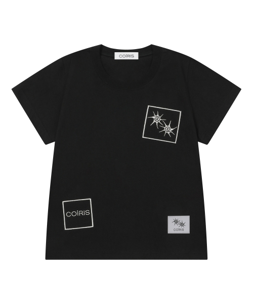 COIRIS(コイリス)の「バミパッチワーク半袖Tシャツ(3カラー)(Tシャツ/カットソー・レディース・チャコールグレー/ホワイト/ブラック・FREE)」の20枚目の写真
