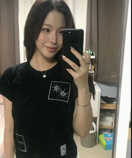 COIRIS(コイリス)の「バミパッチワーク半袖Tシャツ(3カラー)(Tシャツ/カットソー・レディース・チャコールグレー/ホワイト/ブラック・FREE)」の10枚目の写真