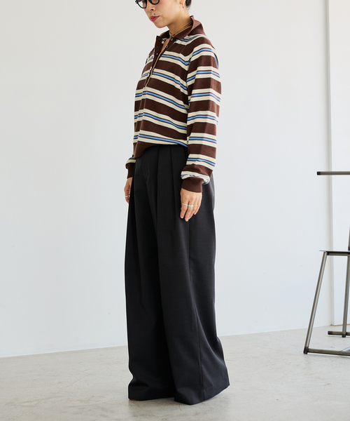 IENA LA BOUCLE(イエナラブークル)の「《手洗い可》IENA LA BOUCLE マルチボーダーラガーシャツニット(ニット/セーター・レディース・アイボリー/ブラウン・FREE)」の16枚目の写真