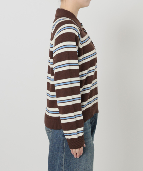 IENA LA BOUCLE(イエナラブークル)の「《手洗い可》IENA LA BOUCLE マルチボーダーラガーシャツニット(ニット/セーター・レディース・アイボリー/ブラウン・FREE)」の10枚目の写真