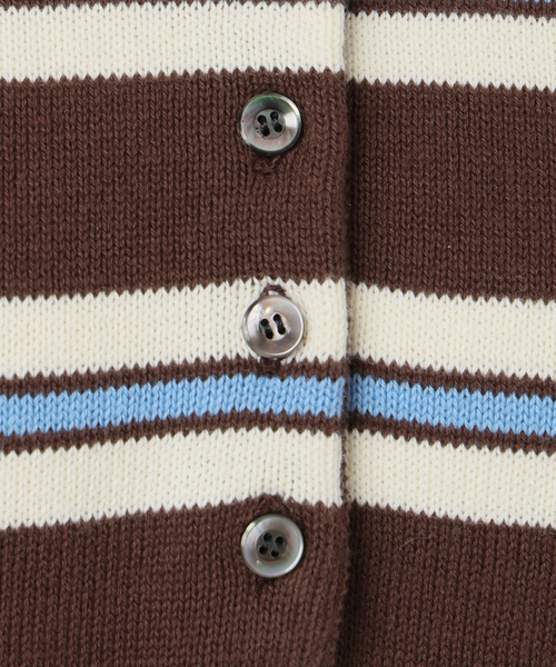 IENA LA BOUCLE(イエナラブークル)の「《手洗い可》IENA LA BOUCLE マルチボーダーラガーシャツニット(ニット/セーター・レディース・アイボリー/ブラウン・FREE)」の20枚目の写真
