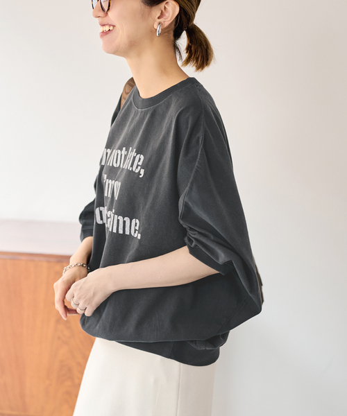 FRAMeWORK(フレームワーク)の「GULFCOAST SPORTSWEAR 別注ドルマンスリーブTシャツ(Tシャツ/カットソー・レディース・スミクロ/ブラウン/ベージュ/ライトグレー・FREE)」の10枚目の写真