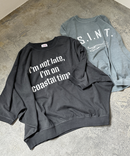 FRAMeWORK(フレームワーク)の「GULFCOAST SPORTSWEAR 別注ドルマンスリーブTシャツ(Tシャツ/カットソー・レディース・スミクロ/ブラウン/ベージュ/ライトグレー・FREE)」の14枚目の写真