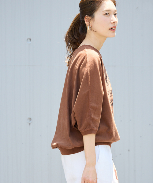 FRAMeWORK(フレームワーク)の「GULFCOAST SPORTSWEAR 別注ドルマンスリーブTシャツ(Tシャツ/カットソー・レディース・スミクロ/ブラウン/ベージュ/ライトグレー・FREE)」の12枚目の写真