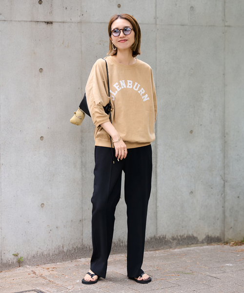 FRAMeWORK(フレームワーク)の「GULFCOAST SPORTSWEAR 別注ドルマンスリーブTシャツ(Tシャツ/カットソー・レディース・スミクロ/ブラウン/ベージュ/ライトグレー・FREE)」の17枚目の写真
