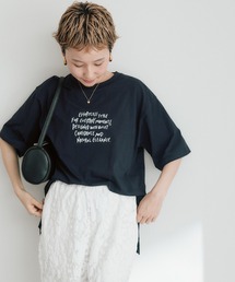 PUAL CE CIN | 【＠kokiminitaコラボ】ロゴプリント×ロゴ刺繍Tシャツ(Tシャツ/カットソー)
