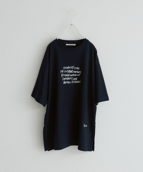 PUAL CE CIN(ピュアルセシン)の「【@kokiminitaコラボ】ロゴプリント×ロゴ刺繍Tシャツ(Tシャツ/カットソー・レディース・ネイビー/ブラウン/オフホワイト・FREE)」の6枚目の写真