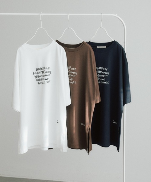 PUAL CE CIN(ピュアルセシン)の「【@kokiminitaコラボ】ロゴプリント×ロゴ刺繍Tシャツ(Tシャツ/カットソー・レディース・ネイビー/ブラウン/オフホワイト・FREE)」の10枚目の写真