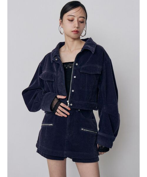 MURUA(ムルーア)の「【セットアップ対応】カラーモールデニムミニスカート 秋服(デニムスカート・レディース・パープル/カーキ/ブルー/ボルドー・1/2)」の12枚目の写真