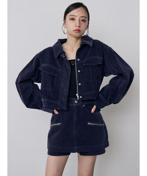 MURUA(ムルーア)の「【セットアップ対応】カラーモールデニムミニスカート 秋服(デニムスカート・レディース・パープル/カーキ/ブルー/ボルドー・1/2)」の11枚目の写真