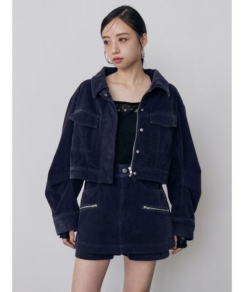 MURUA(ムルーア)の「【セットアップ対応】カラーモールデニムミニスカート 秋服(デニムスカート・レディース・パープル/カーキ/ブルー/ボルドー・1/2)」の10枚目の写真