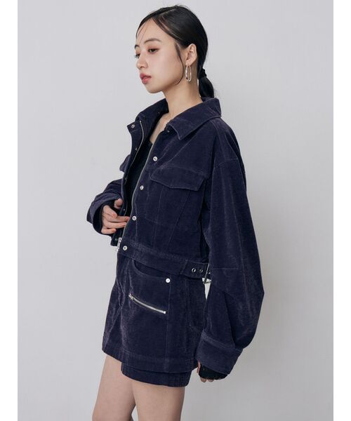 MURUA(ムルーア)の「【セットアップ対応】カラーモールデニムミニスカート 秋服(デニムスカート・レディース・パープル/カーキ/ブルー/ボルドー・1/2)」の8枚目の写真