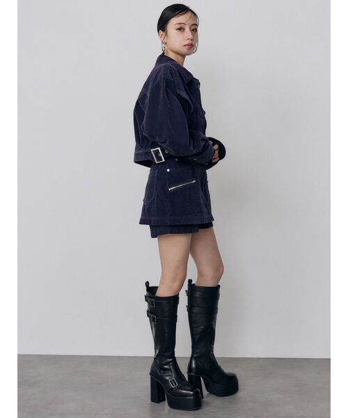 MURUA(ムルーア)の「【セットアップ対応】カラーモールデニムミニスカート 秋服(デニムスカート・レディース・パープル/カーキ/ブルー/ボルドー・1/2)」の14枚目の写真