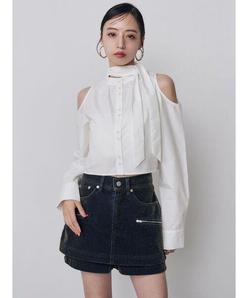 MURUA(ムルーア)の「【セットアップ対応】カラーモールデニムミニスカート 秋服(デニムスカート・レディース・パープル/カーキ/ブルー/ボルドー・1/2)」の16枚目の写真