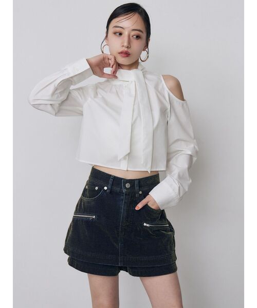 MURUA(ムルーア)の「【セットアップ対応】カラーモールデニムミニスカート 秋服(デニムスカート・レディース・パープル/カーキ/ブルー/ボルドー・1/2)」の18枚目の写真