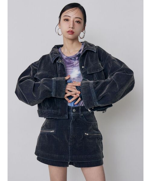 MURUA(ムルーア)の「【セットアップ対応】カラーモールデニムミニスカート 秋服(デニムスカート・レディース・パープル/カーキ/ブルー/ボルドー・1/2)」の20枚目の写真