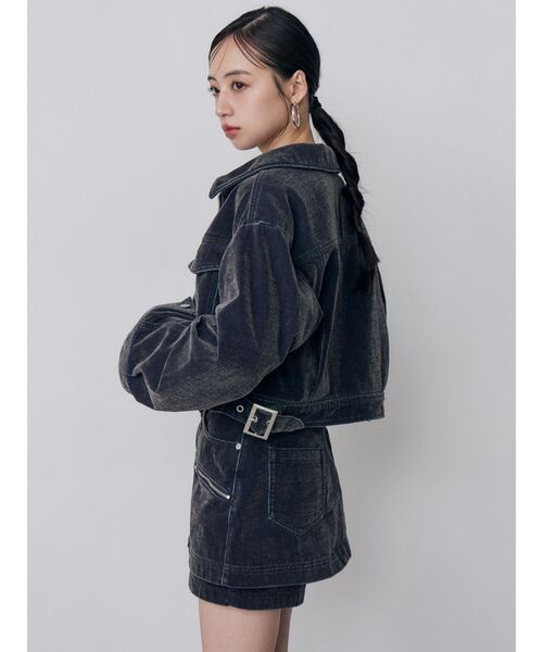 MURUA(ムルーア)の「【セットアップ対応】カラーモールデニムミニスカート 秋服(デニムスカート・レディース・パープル/カーキ/ブルー/ボルドー・1/2)」の21枚目の写真