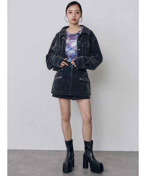 MURUA(ムルーア)の「【セットアップ対応】カラーモールデニムミニスカート 秋服(デニムスカート・レディース・パープル/カーキ/ブルー/ボルドー・1/2)」の22枚目の写真