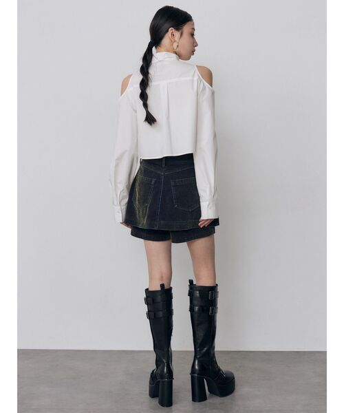 MURUA(ムルーア)の「【セットアップ対応】カラーモールデニムミニスカート 秋服(デニムスカート・レディース・パープル/カーキ/ブルー/ボルドー・1/2)」の11枚目の写真