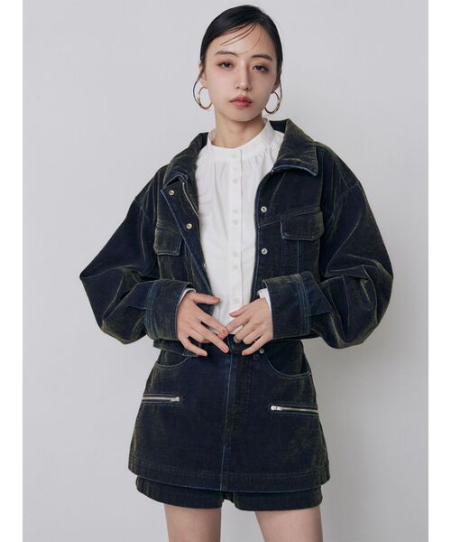 MURUA(ムルーア)の「【セットアップ対応】カラーモールデニムミニスカート 秋服(デニムスカート・レディース・パープル/カーキ/ブルー/ボルドー・1/2)」の12枚目の写真