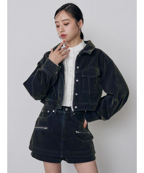 MURUA(ムルーア)の「【セットアップ対応】カラーモールデニムミニスカート 秋服(デニムスカート・レディース・パープル/カーキ/ブルー/ボルドー・1/2)」の13枚目の写真