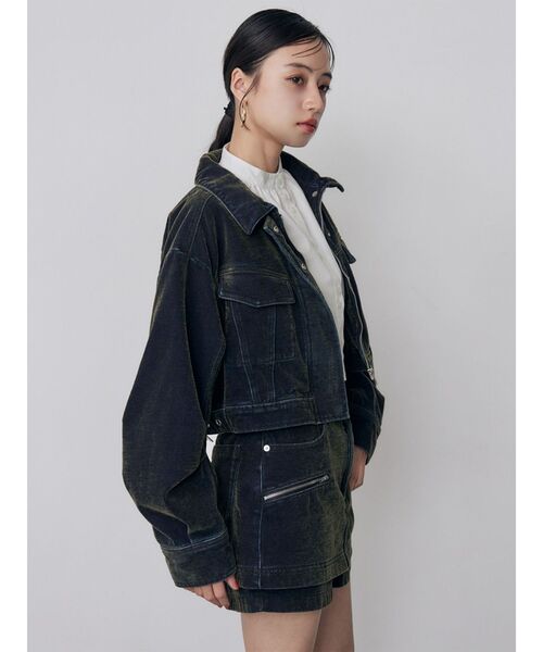 MURUA(ムルーア)の「【セットアップ対応】カラーモールデニムミニスカート 秋服(デニムスカート・レディース・パープル/カーキ/ブルー/ボルドー・1/2)」の14枚目の写真