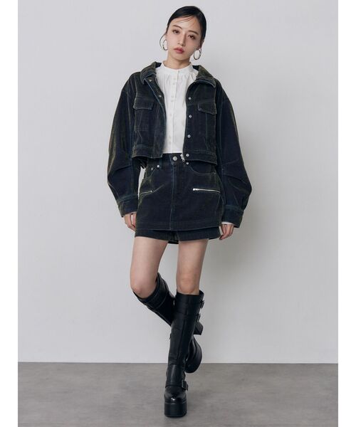 MURUA(ムルーア)の「【セットアップ対応】カラーモールデニムミニスカート 秋服(デニムスカート・レディース・パープル/カーキ/ブルー/ボルドー・1/2)」の17枚目の写真