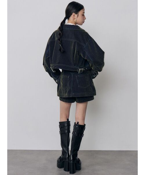MURUA(ムルーア)の「【セットアップ対応】カラーモールデニムミニスカート 秋服(デニムスカート・レディース・パープル/カーキ/ブルー/ボルドー・1/2)」の18枚目の写真