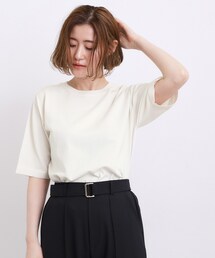 【UVカット・洗濯機◎】Tシャツ感覚で着られるコットン混ニット
