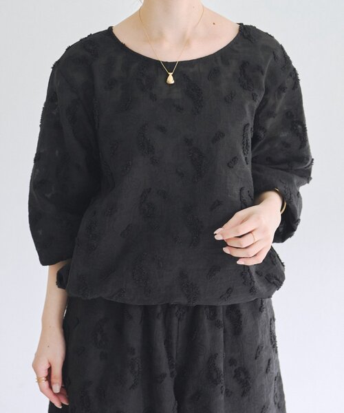 BEARDSLEY(ビアズリー)の「ペイズリージャガードフレンチブラウス【セットアップ】(シャツ/ブラウス・レディース・ブラック・FREE)」の2枚目の写真