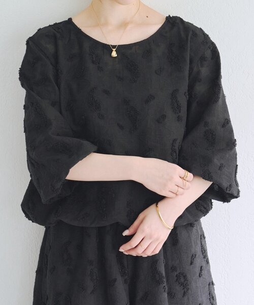 BEARDSLEY(ビアズリー)の「ペイズリージャガードフレンチブラウス【セットアップ】(シャツ/ブラウス・レディース・ブラック・FREE)」の5枚目の写真