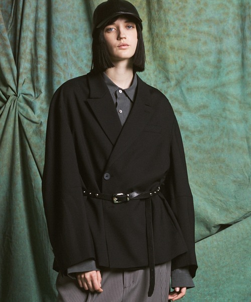 MAISON SPECIAL(メゾンスペシャル)の「《UNISEX》3D Sleeve Prime-Over Semi-double Breasted Jacket/3Dスリーブプライムオーバーセミダブルジャケット 【MAISON SPECIAL/メゾンスペシャル】(テーラードジャケット・メンズ・ブラウン/チャコールグレー/ブラック・2/1/0)」の2枚目の写真